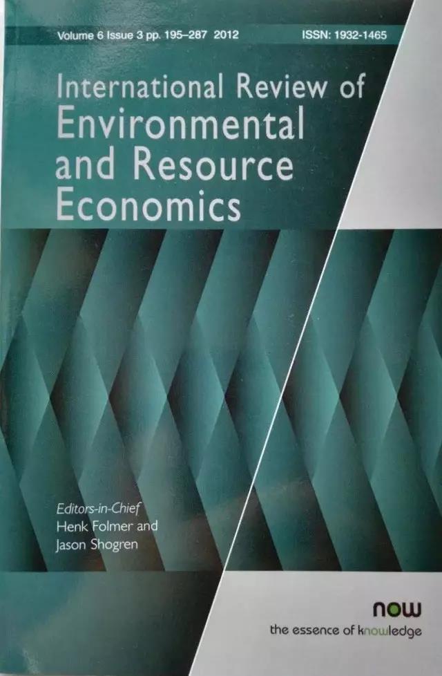 International Review Of Environmental And Resource Economics