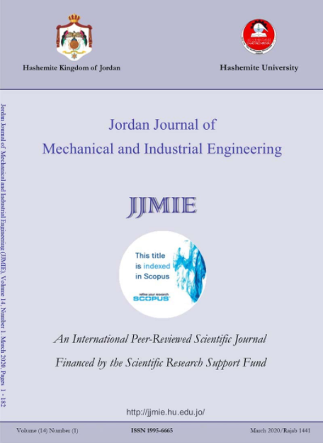 Jordan Journal Of Mechanical And Industrial Engineering