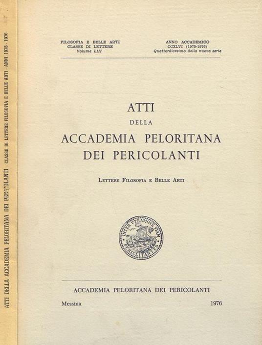 Atti Accademia Peloritana Dei Pericolanti-classe Di Scienze Fisiche Matematiche