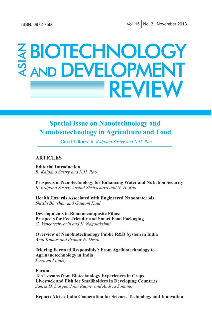 Asian Biotechnology And Development Review